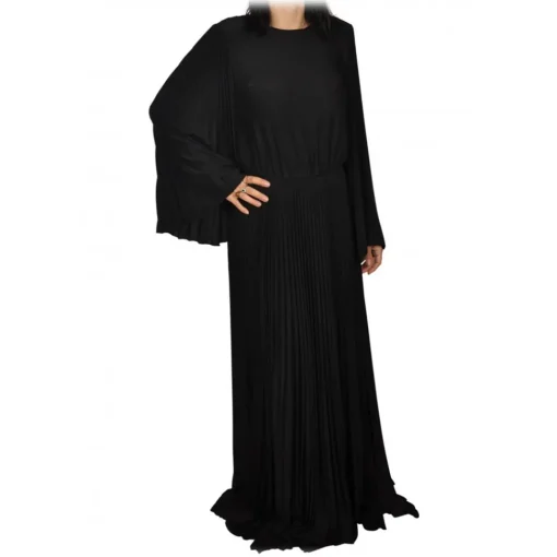Elisabetta Franchi - Pleated Lurex Fabric Dress - Black - Dress - Made in Italy - Luxury Exclusive Collection - Avvenice^ Jackets | Dresses