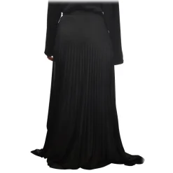 Elisabetta Franchi - Pleated Lurex Fabric Skirt - Black - Skirt - Made in Italy - Luxury Exclusive Collection - Avvenice