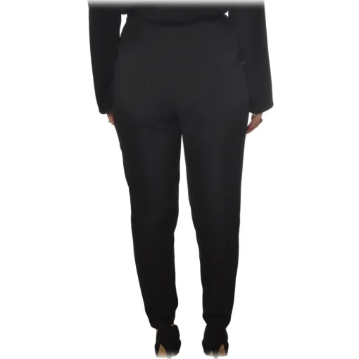 Elisabetta Franchi - Regular Waist Model with Zip - Black - Trousers - Made in Italy - Luxury Exclusive Collection - Avvenice^ Trousers