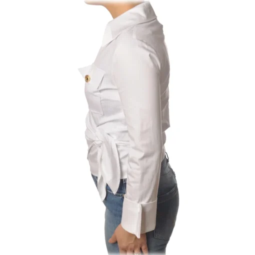 Elisabetta Franchi - Screwed Model Shirt - White - Shirt - Made in Italy - Luxury Exclusive Collection - Avvenice^ Shirts