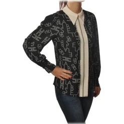 Elisabetta Franchi - Shirt with Long Sleeve - Black - Shirt - Made in Italy - Luxury Exclusive Collection - Avvenice^ Shirts