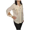 Elisabetta Franchi - Shirt with Gold Details Pockets - White - Shirt - Made in Italy - Luxury Exclusive Collection - Avvenice