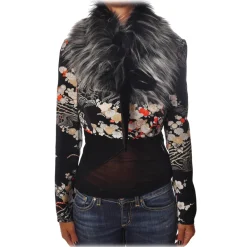 Elisabetta Franchi - Shirt with Removable Faux Fur Collar - Black - Shirt - Made in Italy - Luxury Exclusive Collection - Avvenice^ Shirts