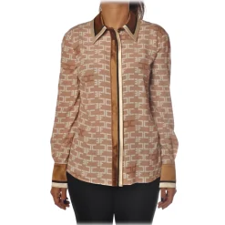 Elisabetta Franchi - Shirt with Long Sleeve - Camel - Shirt - Made in Italy - Luxury Exclusive Collection - Avvenice^ Shirts