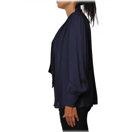Elisabetta Franchi - Shirt with Sash - Blue - Shirt - Made in Italy - Luxury Exclusive Collection - Avvenice^ Shirts
