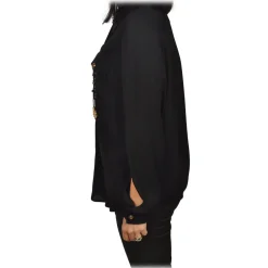 Elisabetta Franchi - Shirt with Gold Details Pockets - Black - Shirt - Made in Italy - Luxury Exclusive Collection - Avvenice^ Shirts