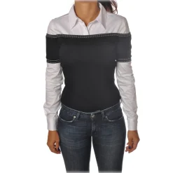 Elisabetta Franchi - Shirt Body - Black White - Shirt - Made in Italy - Luxury Exclusive Collection - Avvenice^ Shirts
