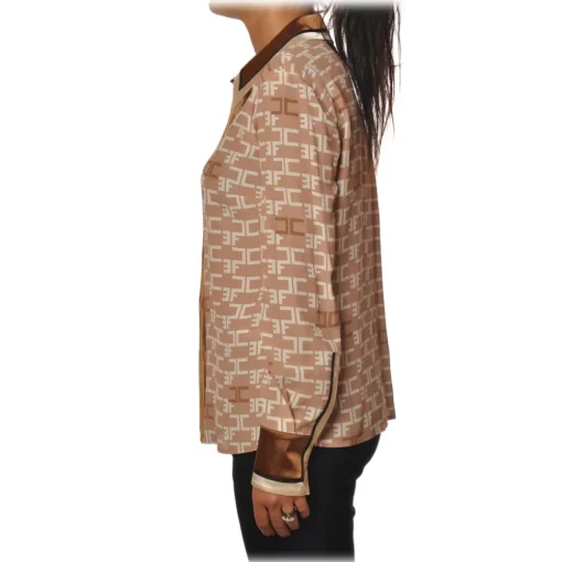 Elisabetta Franchi - Shirt with Long Sleeve - Camel - Shirt - Made in Italy - Luxury Exclusive Collection - Avvenice^ Shirts