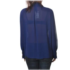 Elisabetta Franchi - Shirt with Long Sleeve - Blue - Shirt - Made in Italy - Luxury Exclusive Collection - Avvenice^ Shirts