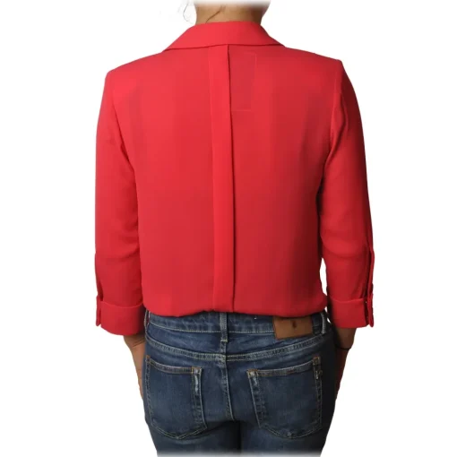 Elisabetta Franchi - Shirt with Wide V-Neckline - Red - Shirt - Made in Italy - Luxury Exclusive Collection - Avvenice^ Shirts