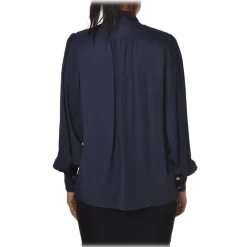 Elisabetta Franchi - Shirt with Sash - Blue - Shirt - Made in Italy - Luxury Exclusive Collection - Avvenice^ Shirts