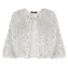Elisabetta Franchi - Short Jacket with Fringes and Sequins - Silver - Jacket - Made in Italy - Luxury Exclusive Collection - Avvenice^ Jackets