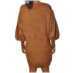 Elisabetta Franchi - Short Dress with Two Pockets - Bronze - Dress - Made in Italy - Luxury Exclusive Collection - Avvenice^ Jackets | Dresses