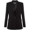 Elisabetta Franchi - Single-Breasted Screwed Jacket - Black - Jacket - Made in Italy - Luxury Exclusive Collection - Avvenice^ Jackets