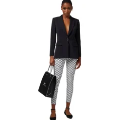 Elisabetta Franchi - Single-Breasted Screwed Jacket - Black - Jacket - Made in Italy - Luxury Exclusive Collection - Avvenice^ Jackets