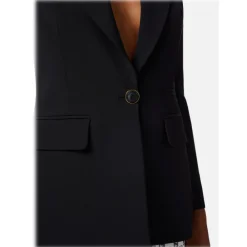 Elisabetta Franchi - Single-Breasted Screwed Jacket - Black - Jacket - Made in Italy - Luxury Exclusive Collection - Avvenice^ Jackets