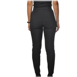 Elisabetta Franchi - Skinny Trousers with Metal Logo - Black - Trousers - Made in Italy - Luxury Exclusive Collection - Avvenice^ Trousers
