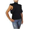 Elisabetta Franchi - Sleeveless Sweater with Scallop - Black - Pullover - Made in Italy - Luxury Exclusive Collection - Avvenice^ Knitwears