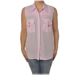 Elisabetta Franchi - Sleeveless Shirt with Closure - Lillac - Shirt - Made in Italy - Luxury Exclusive Collection - Avvenice^ Shirts