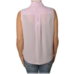 Elisabetta Franchi - Sleeveless Shirt with Closure - Lillac - Shirt - Made in Italy - Luxury Exclusive Collection - Avvenice^ Shirts