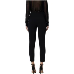 Elisabetta Franchi - Slim Trousers with Strap - Black - Trousers - Made in Italy - Luxury Exclusive Collection - Avvenice