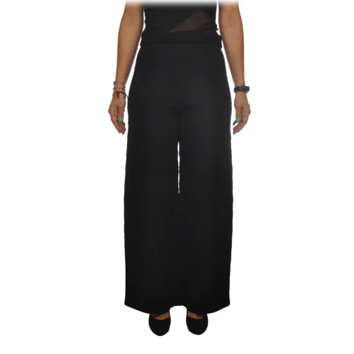 Elisabetta Franchi - Stretch Knit Pants - Black - Trousers - Made in Italy - Luxury Exclusive Collection - Avvenice^ Trousers