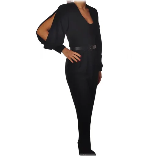Elisabetta Franchi - Suit with Belt Detail - Black - Dress - Made in Italy - Luxury Exclusive Collection - Avvenice^ Jackets | Dresses