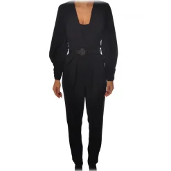 Elisabetta Franchi - Suit with Belt Detail - Black - Dress - Made in Italy - Luxury Exclusive Collection - Avvenice^ Jackets | Dresses