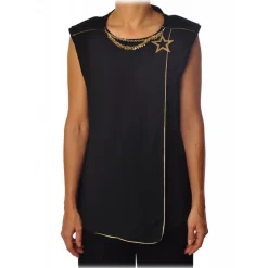 Elisabetta Franchi - Top with Star Necklace Detail - Black - Top - Made in Italy - Luxury Exclusive Collection - Avvenice^ Tops