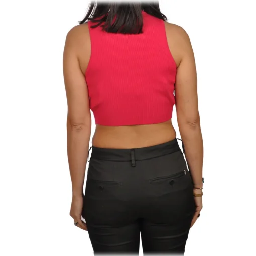 Elisabetta Franchi - Top with Gold Chain Detail - Fucsia - Top - Made in Italy - Luxury Exclusive Collection - Avvenice^ Tops