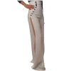 Elisabetta Franchi - Trousers with Visible Buttons - Ivory - Trousers - Made in Italy - Luxury Exclusive Collection - Avvenice^ Trousers