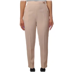 Elisabetta Franchi - Trousers with Tapered Leg - Vanilla - Trousers - Made in Italy - Luxury Exclusive Collection - Avvenice