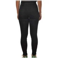 Elisabetta Franchi - Trousers with Gold-Colored Metal Chain - Black - Trousers - Made in Italy - Luxury Exclusive Collection - Avvenice