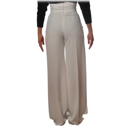Elisabetta Franchi - Trousers with Visible Buttons - Ivory - Trousers - Made in Italy - Luxury Exclusive Collection - Avvenice^ Trousers