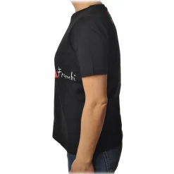 Elisabetta Franchi - T-Shirt with Contrasting Color Print - Black - T-Shirt - Made in Italy - Luxury Exclusive Collection - Avvenice^ T-shirt
