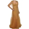 Elisabetta Franchi - Tulle Dress with Bustier - Caramel - Dress - Made in Italy - Luxury Exclusive Collection - Avvenice