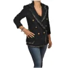Elisabetta Franchi - Tweed Double-Breasted Blazer - Black - Jacket - Made in Italy - Luxury Exclusive Collection - Avvenice^ Jackets
