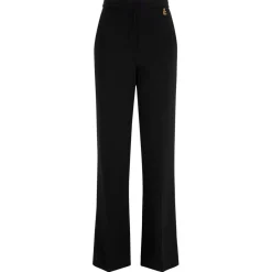 Elisabetta Franchi - Wide Leg Trousers with Strap - Black - Trousers - Made in Italy - Luxury Exclusive Collection - Avvenice