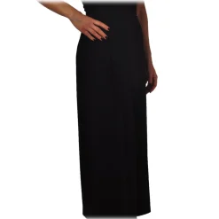 Elisabetta Franchi - Wide Leg Trousers with Logo - Black - Trousers - Made in Italy - Luxury Exclusive Collection - Avvenice^ Trousers