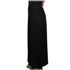 Elisabetta Franchi - Wide Leg Trousers with Logo - Black - Trousers - Made in Italy - Luxury Exclusive Collection - Avvenice^ Trousers