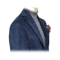 Fefe Napoli Fefè Napoli - Blue Velvet Larocciatore Jacket - Jackets - Handmade in Italy - Luxury Exclusive Collection - Avvenice