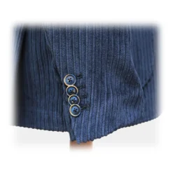 Fefe Napoli Fefè Napoli - Blue Velvet Larocciatore Jacket - Jackets - Handmade in Italy - Luxury Exclusive Collection - Avvenice