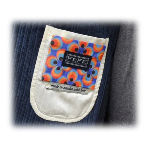 Fefe Napoli Fefè Napoli - Blue Velvet Larocciatore Jacket - Jackets - Handmade in Italy - Luxury Exclusive Collection - Avvenice