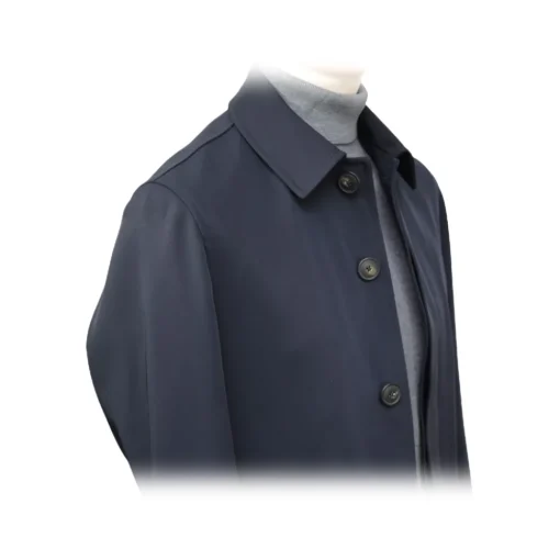 Fefe Napoli Fefè Napoli - Dark Blue Technical Trench Coat - Jackets - Handmade in Italy - Luxury Exclusive Collection - Avvenice