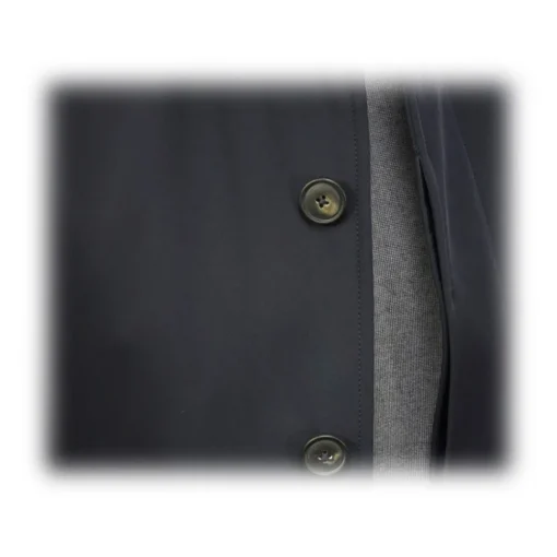 Fefe Napoli Fefè Napoli - Dark Blue Technical Trench Coat - Jackets - Handmade in Italy - Luxury Exclusive Collection - Avvenice