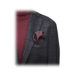 Fefe Napoli Fefè Napoli - Lanapoli Quadri Blue Black Jacket - Jackets - Handmade in Italy - Luxury Exclusive Collection - Avvenice^ Jackets