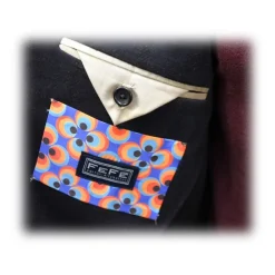 Fefe Napoli Fefè Napoli - Lanapoli Quadri Blue Black Jacket - Jackets - Handmade in Italy - Luxury Exclusive Collection - Avvenice^ Jackets