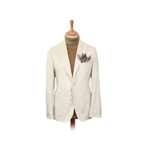 Fefe Napoli Fefè Napoli - Larocciatore White Velvet Jacket - Jackets - Handmade in Italy - Luxury Exclusive Collection - Avvenice^ Jackets