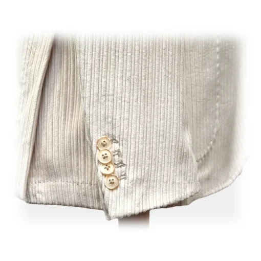 Fefe Napoli Fefè Napoli - Larocciatore White Velvet Jacket - Jackets - Handmade in Italy - Luxury Exclusive Collection - Avvenice^ Jackets