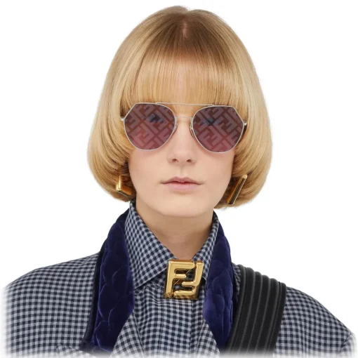 Fendi - Eyeline - Aviator Sunglasses - Purple - Sunglasses - Eyewear - Avvenice
